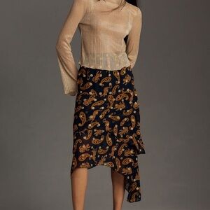 BNWT Farm Rio Asymmetrical Tiered Midi Skirt